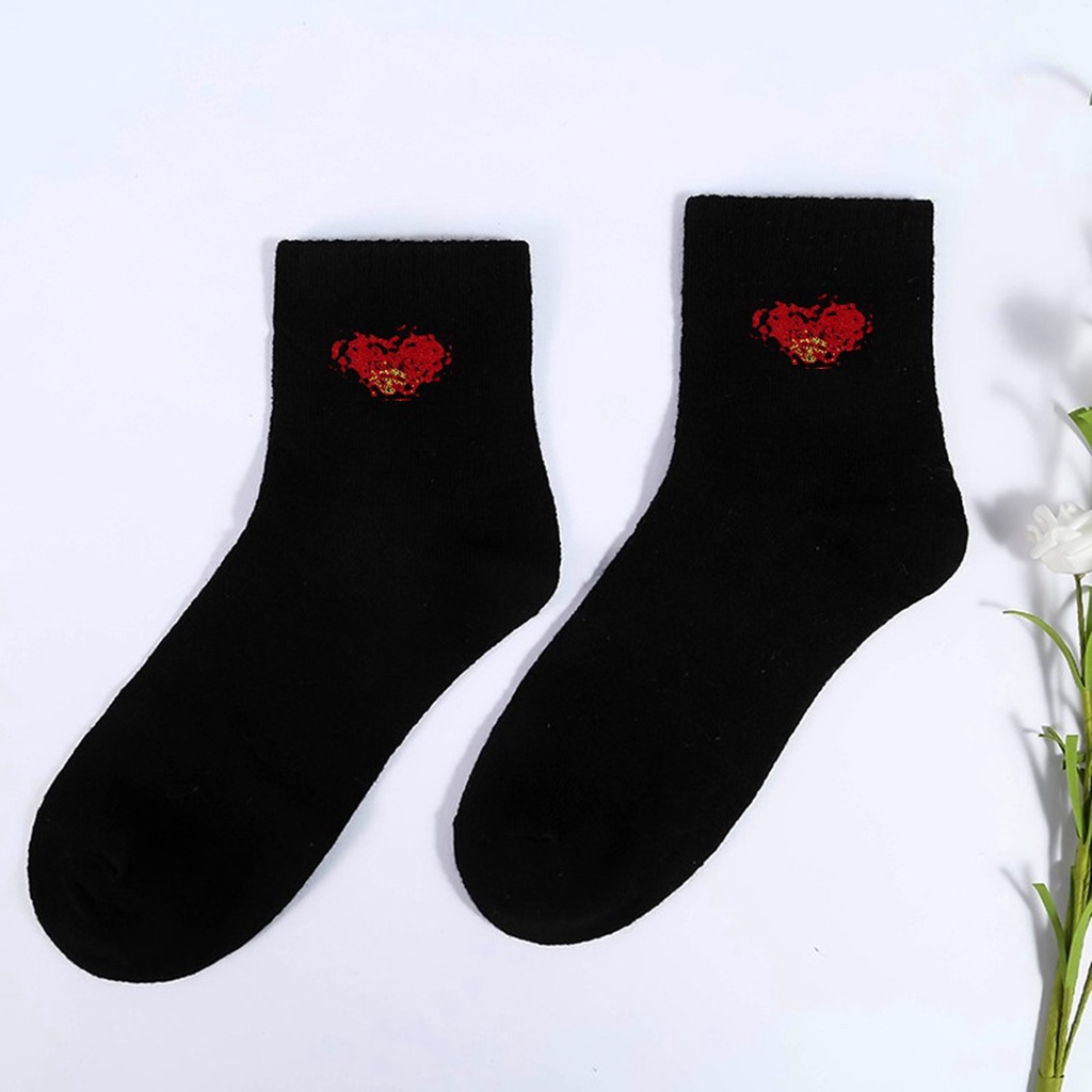 HC Kaos Kaki Tinggi Karakkter Kartun Kpop Bahan Adem Kaos Kaki Panjang Karakter Import-HITAM