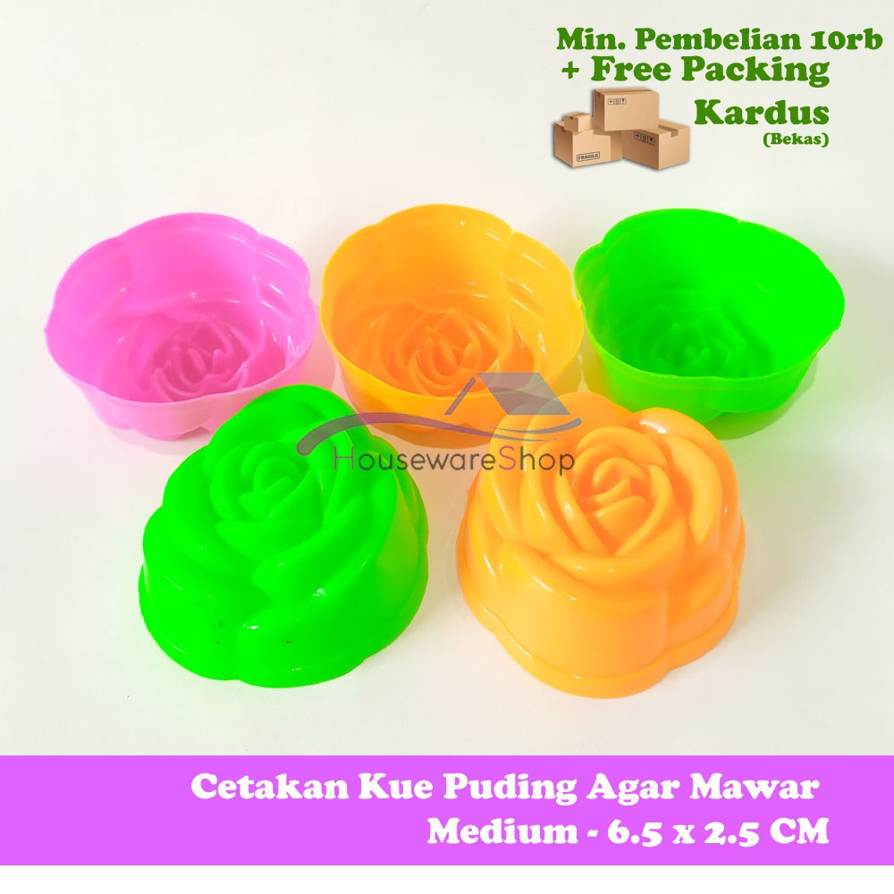 Cetakan Kue Puding Agar Mawar Medium - 6.5 x 2.5 CM