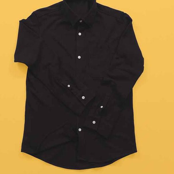 Terkini COTTON.GO Kemeja Lacoste Panjang Thermal Shirt Black**