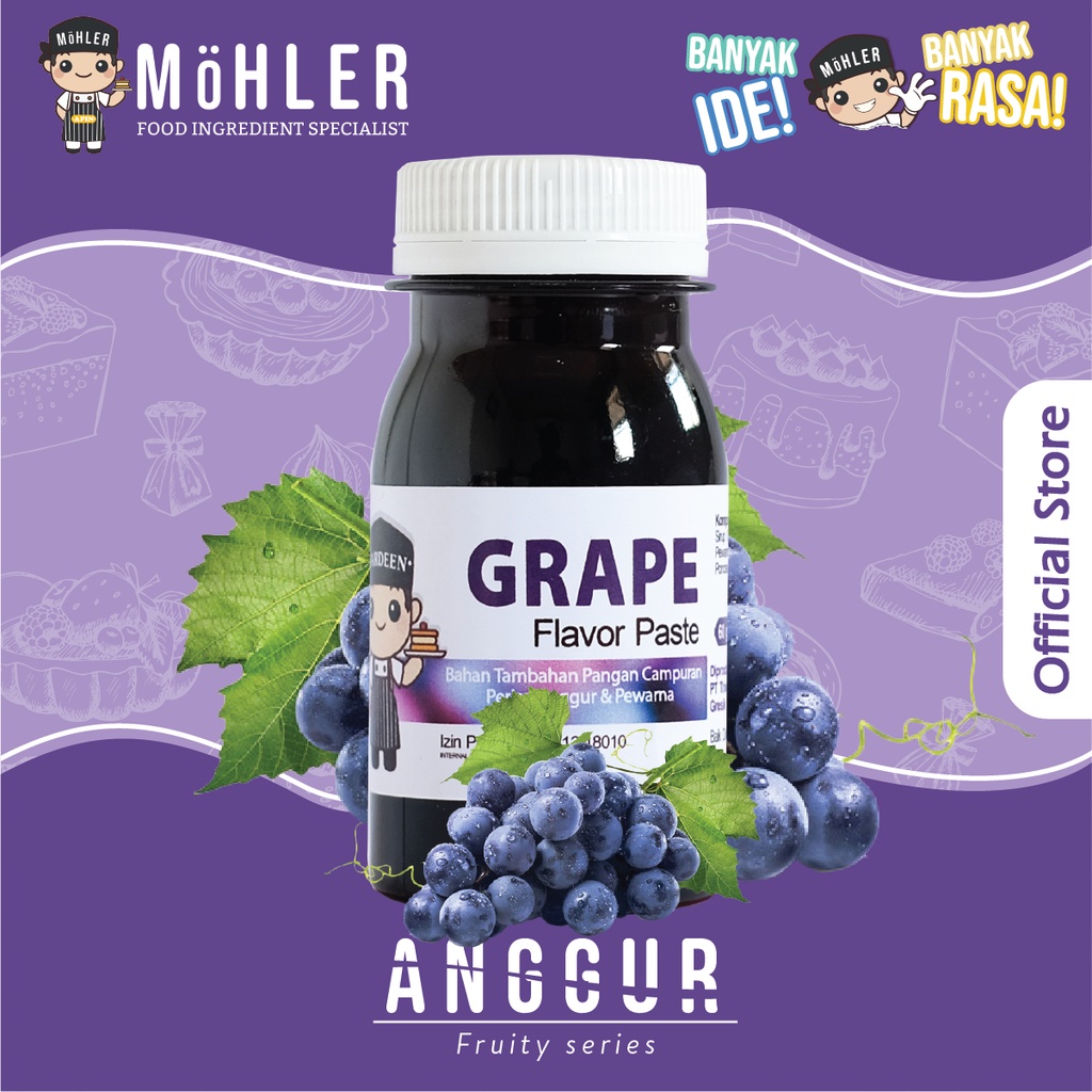 MOHLER Pasta perisa pewarna ANGGUR / GRAPE (KLIK KOMBO HEMAT UNTUK BELI 1 GRATIS 1)