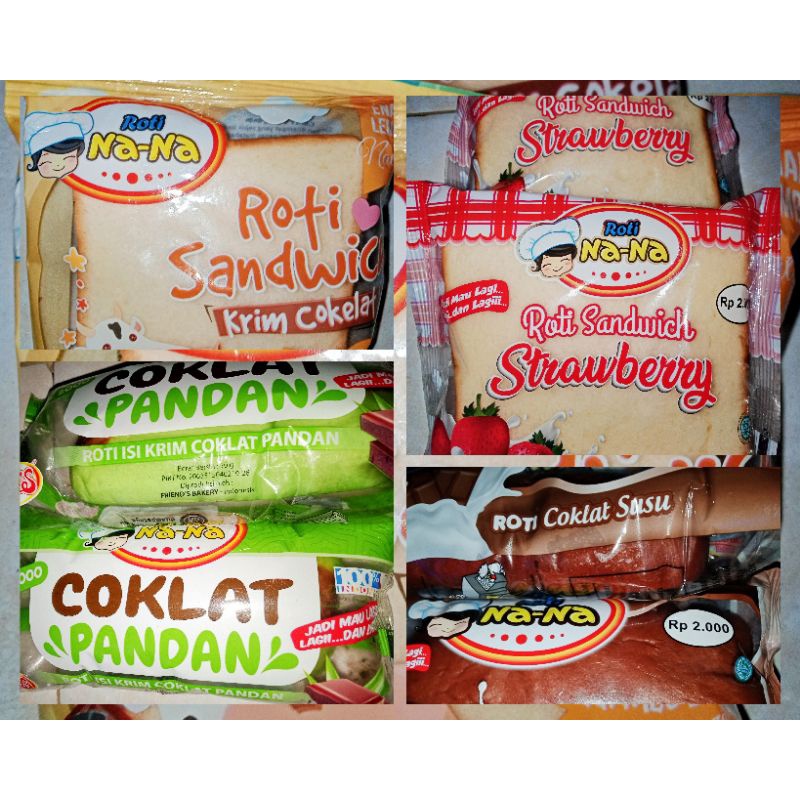 

Roti Na-Na Sidoarjo 5 Pcs | Roti Coklat pandan , coklat susu