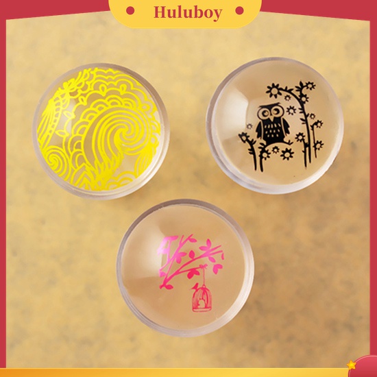 Huluboy Huluboy♡ 2pcs Stamper Scraper Mini Transparan Untuk Transfer Gambar Nail Art Manicure DIY