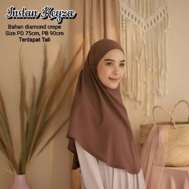 TERMURAH!!!BISA COD !!! HIJAB WANITA / JILBAB BERGO INSTAN NONPED TALI - BAHAN DIAMOND CREPE