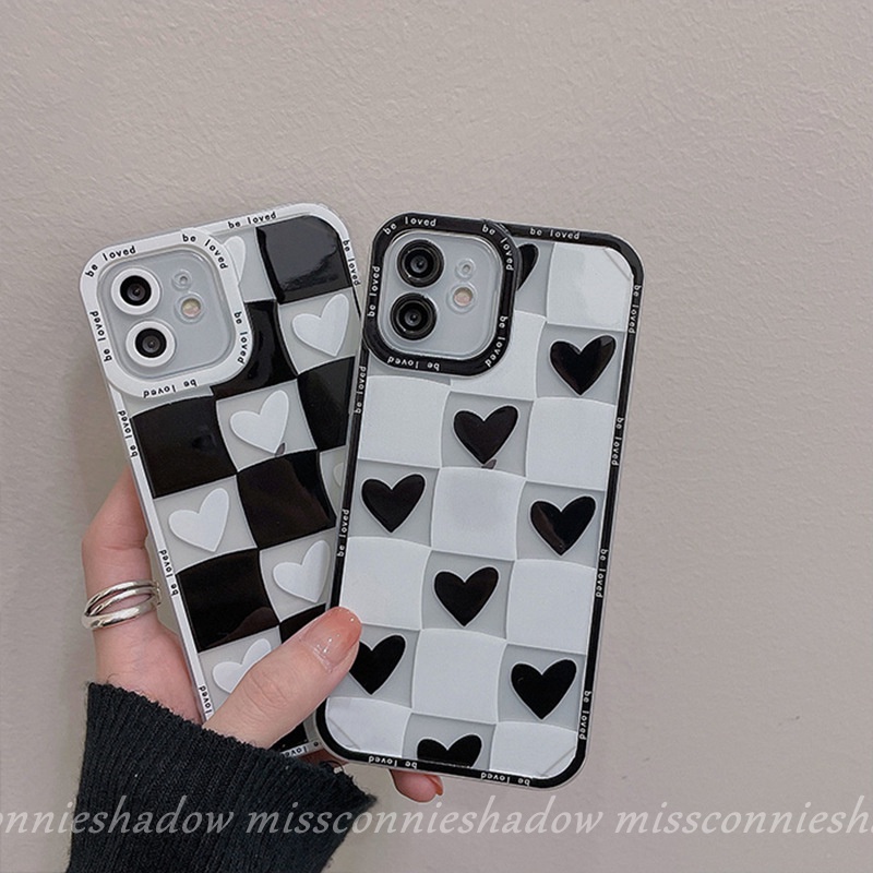 Xiaomi Redmi 10 9 9A 9T 10C 9C NFC Mi POCO M4 Pro POCO M3 Pro POCO X3 Pro NFC Note 10 11 11Pro 11S 9 9Pro 9s 8 9 10S 10 Pro Max Plus Checkerboard Grid Love Heart Luxury Cover