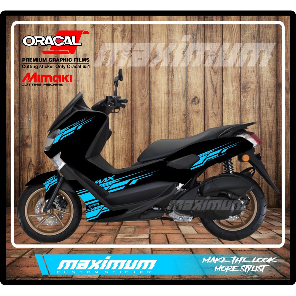sticker cutting nmax bahan oracal blue satu warna