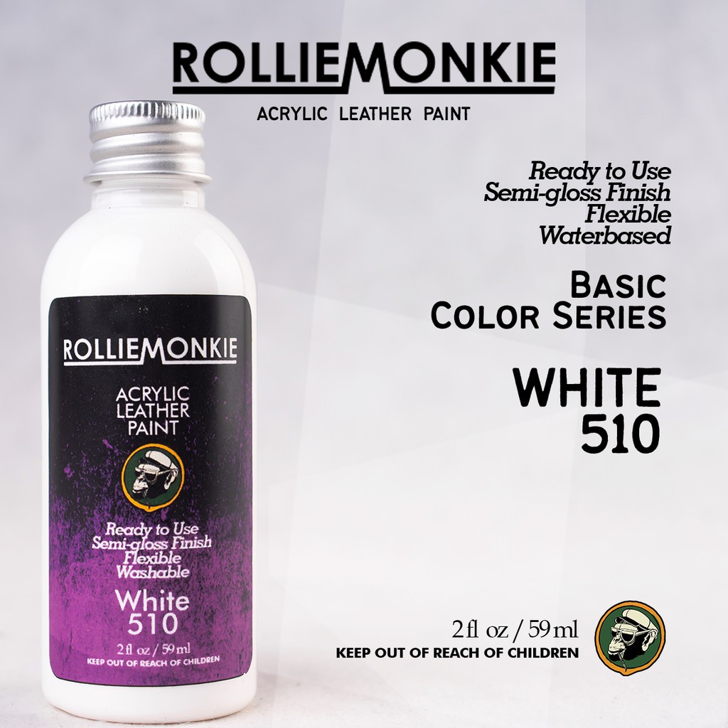 

Rolliemonkie Acrylic leather paint - White, not angelus