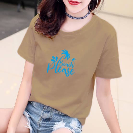 YOURSTYLE1119 - KAOS BEACH PLEASE BAJU KAOS WANITA DISTRO UNISEX OVERSIZE PRIA JUMBO CASUAL KEKINIAN TERLARIS