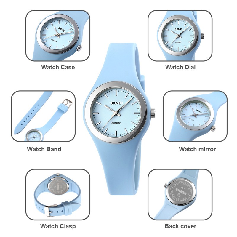 NEW ✪ • SKMEINDONESIA ™ • SKMEI 1722 ORIGINAL Jam Tangan Wanita Analog Tali Silicone Waterproof