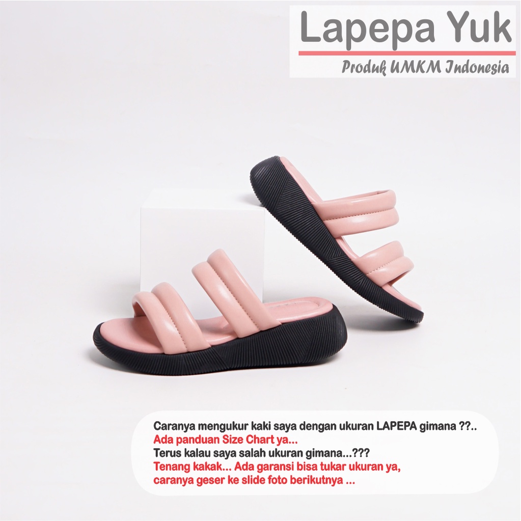 LAPEPA YUK - Sandal Platform Anak Perempuan Usia 2 sampai 10 Tahun ZOYA KIDS  Sendal Anak cewek Wedges Wanita Empuk Model Silang Warna LIGHT SALEM Pink Ban dua Lucu Cantik cewe Slop Usia Umur 3 4 5 6 7 8 9 thn Tahun Premium Ori Original Mall Official Stor