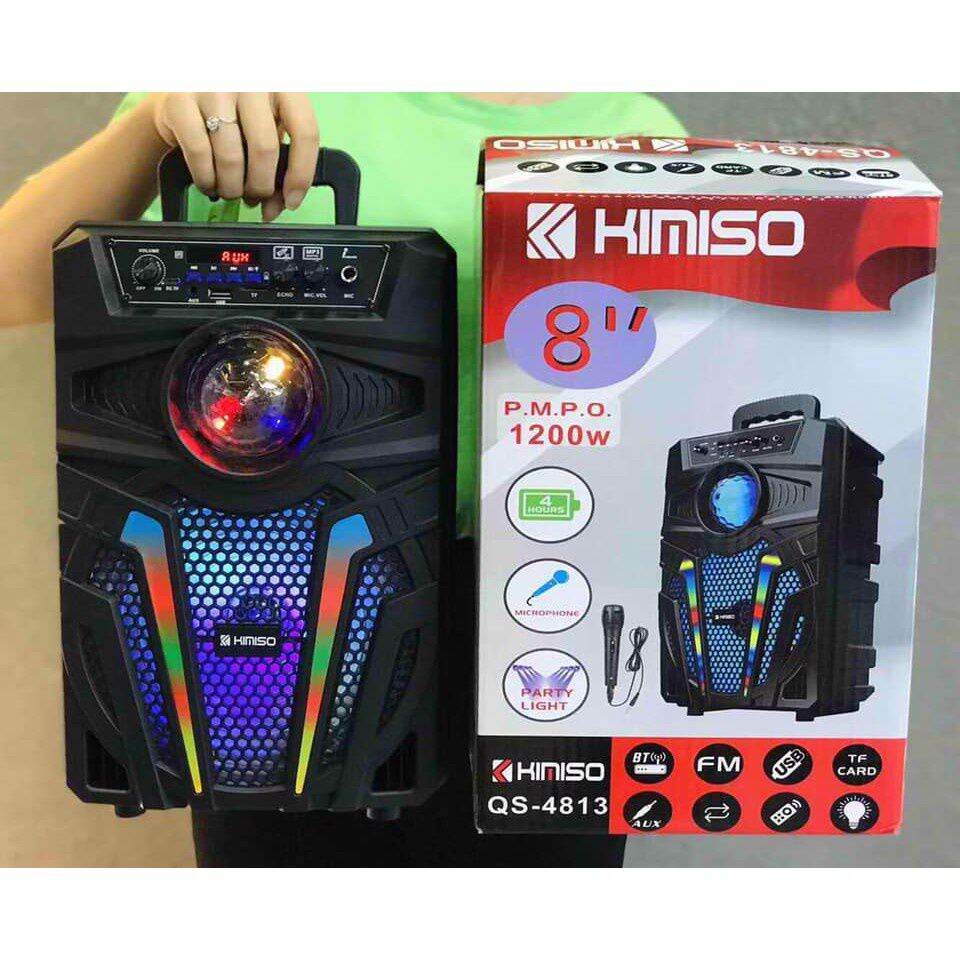 Speaker Karaoke 8&quot; QS-4813 Free Mic Extra Bass - Speaker Bluetooth 8 inch Player BT / USB / TF Card / Radio Fm - Speaker 8&quot; Plus Mic BISA COD