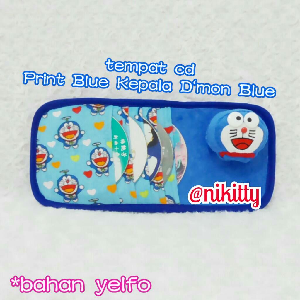 Tempat CD Organizer Kepala doraemon Print blue