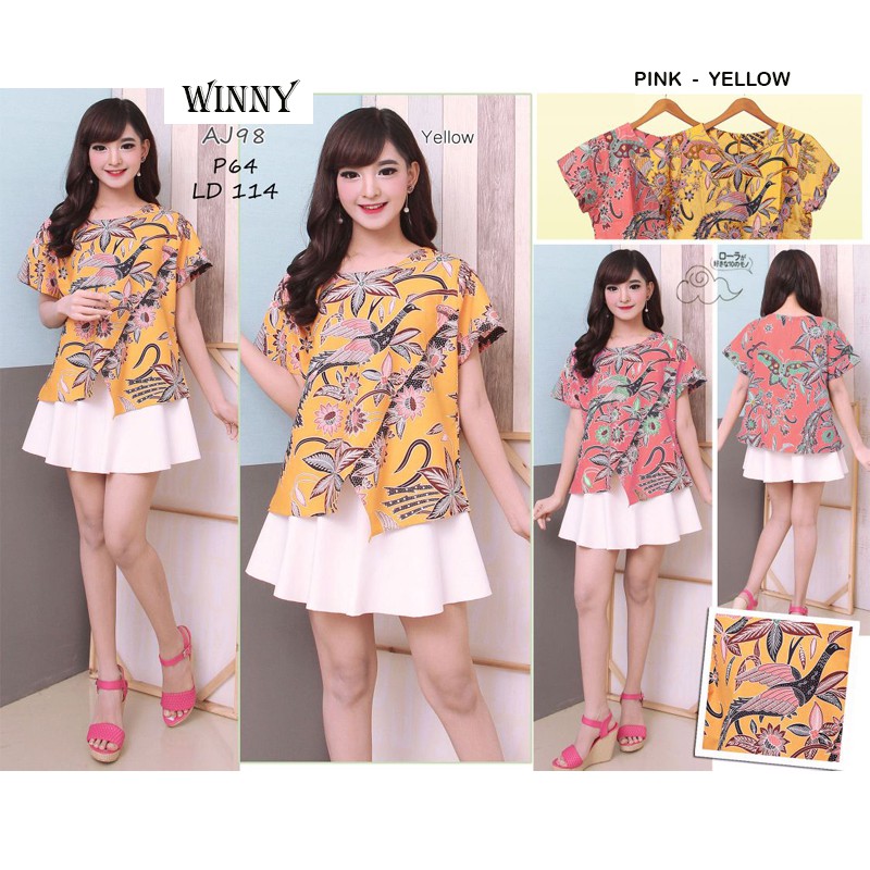 WINNY TOP JUMBO - FREE ONGKIR  Atasan Batik Jumbo Blouse Batik Modern Wanita Batik JUMBO XXL Premium