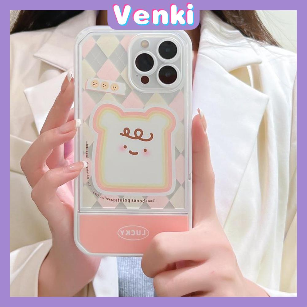 iPhone Case Acrylic Invisible Folding Stand Silicone Soft Case Airbag Shockproof Cover Camera Toast Cartoon Cute Compatible For iPhone 11 Pro Max 13 Pro Max 12 Pro Max 7Plus xr XS Max