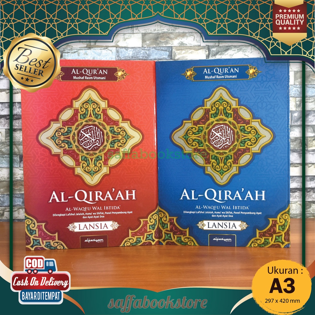 Alquran Jumbo A3 Lansia Al-Qiraah Rasm Utsmani 18 Baris Ayat Pojok Tanpa Terjemah - Al Fasyam Qur'an