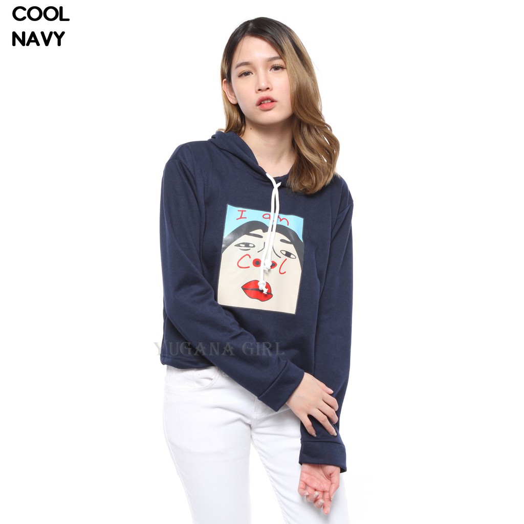 BL COOL Baju  Sweater Crop  Hoodie Lengan  Panjang  Murah 