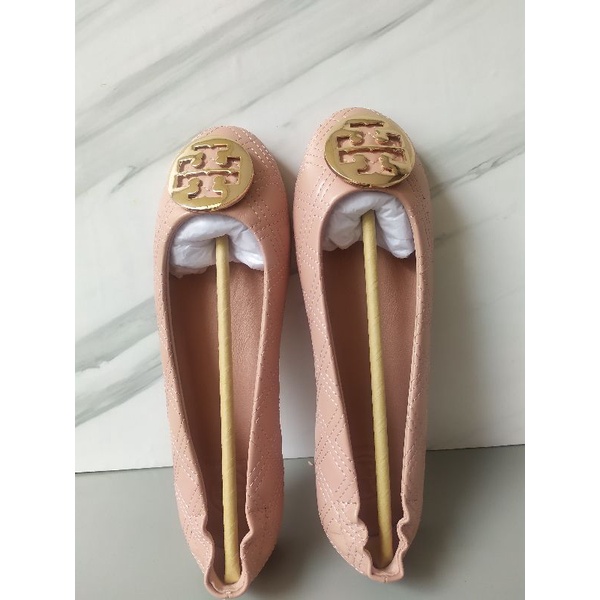 TB QUILTED MINNIE FLAT SHOES APRICOT