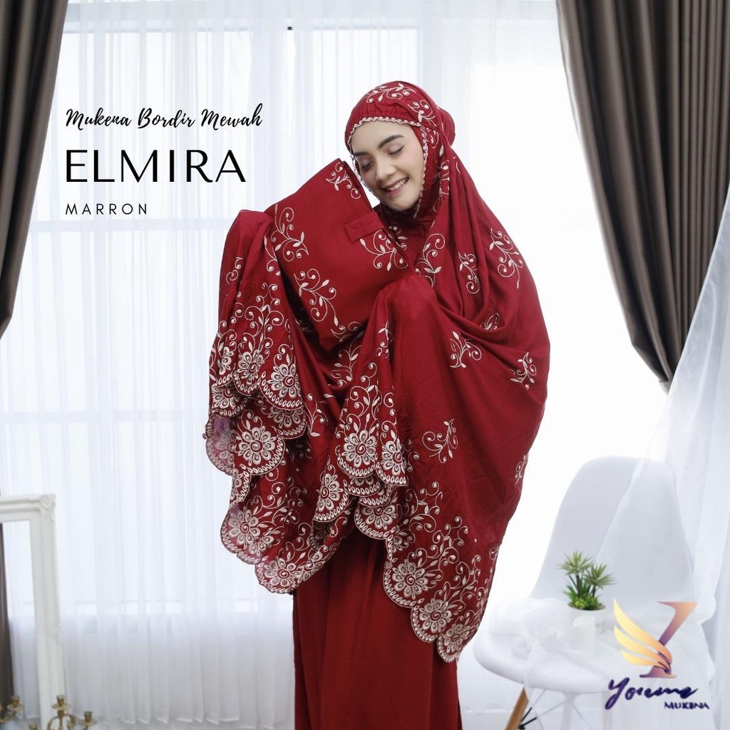 Mukena dewasa ELMIRA Bordir tabur gracella Mewah terbaru teratai rayon premium