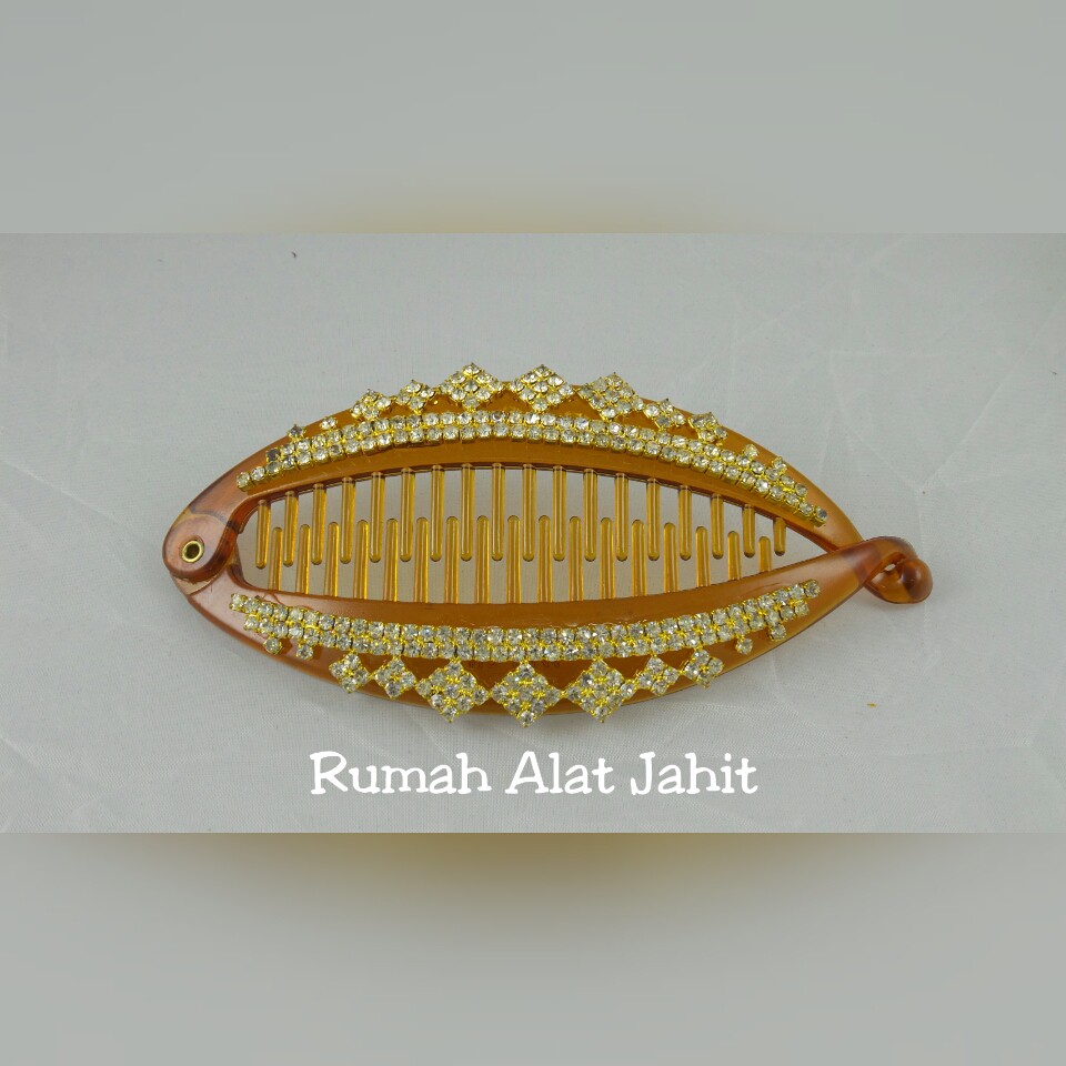 Jepit Rambut Ikan Permata Baris Kotak 12cm