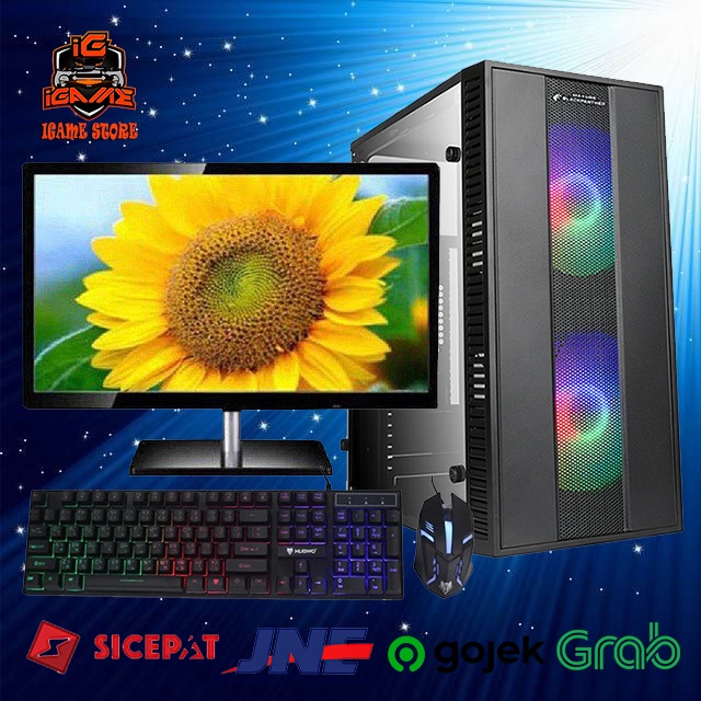 Full Set Gaming Lengkap Intel Core i3/Monitor 19 inch NAMPOLL GAN