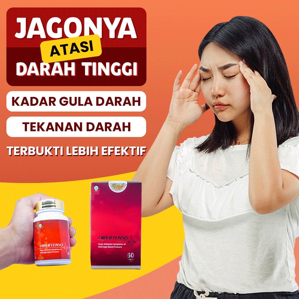 Obat Darah Tinggi Hipertensi / Penurun Darah Tinggi / Obat Tensi Darah Tinggi, Kolesterol &amp; Asam Urat Ampuh Sudah BPOM - HIPERTENSO