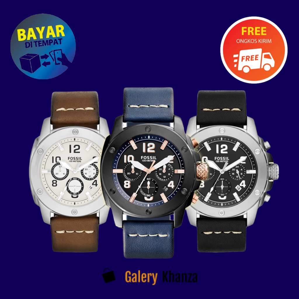 Jam Tangan Kulit Pria Dewasa Fossil Leather Modern Machine Anti Air Keren Original Garansi 1 Tahun