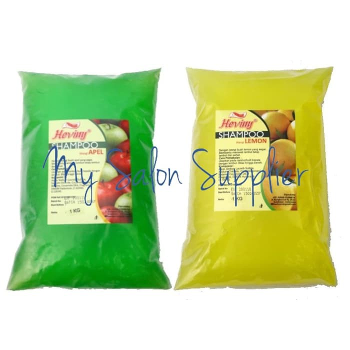 Heviny Shampoo Refill 1kg Apel / Lemon / Strawberry / Green Tea / Jasmine / Coconut