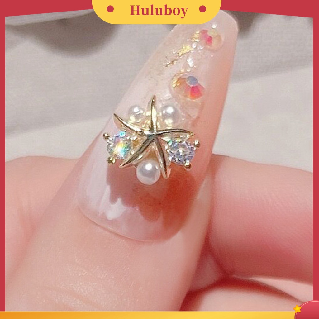 Huluboy Huluboy♡ Perhiasan Berlian Imitasi Bentuk Bintang Laut Untuk Nail Art