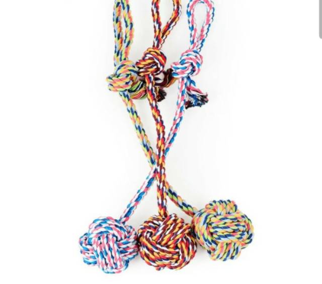 Mainan Gigit Anjing &quot;COTTON CHEW KNOT ROPE&quot; Cotton Rope Balls Toys