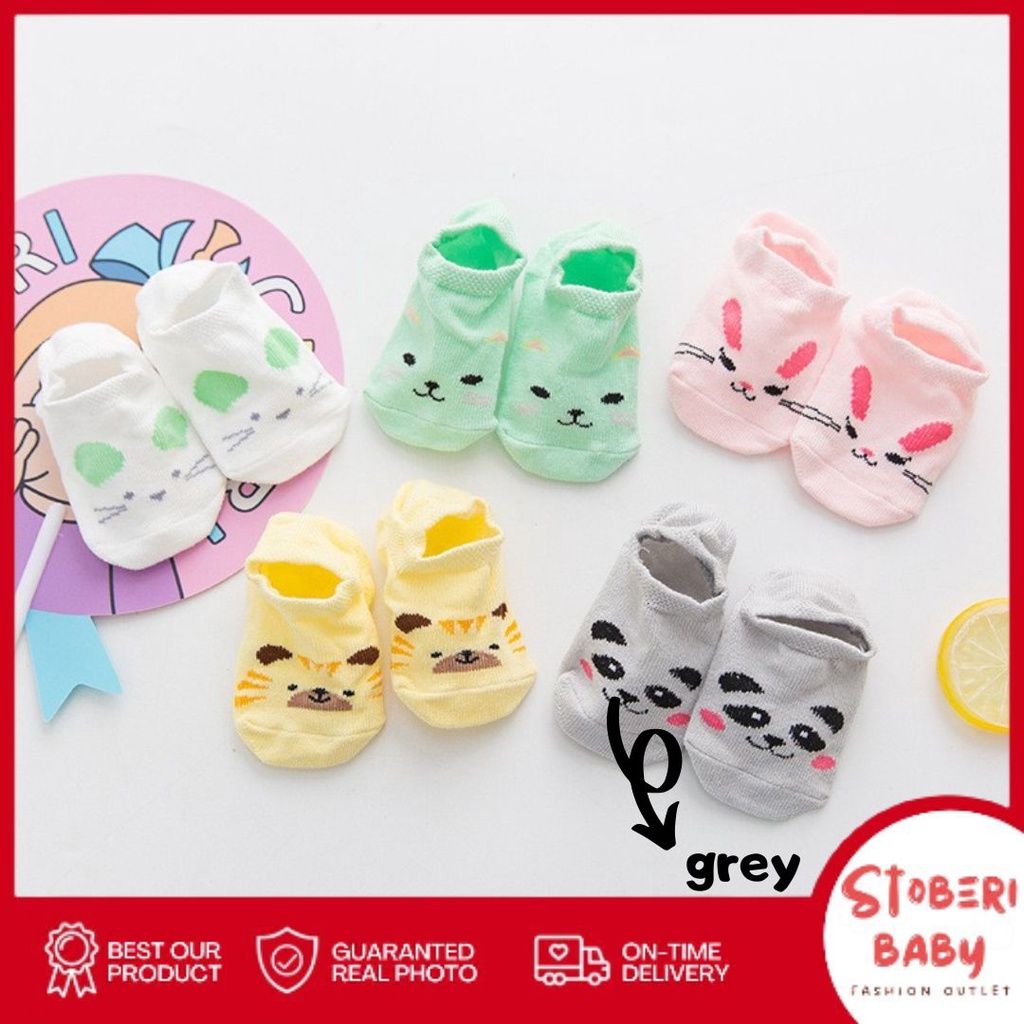 PUNCAK 3.3 stoberi baby - ANIMAL LAND Kaos Kaki Bayi Anak Laki Laki Perempuan Import Bahan Berkualitas newborn - 24 Bu