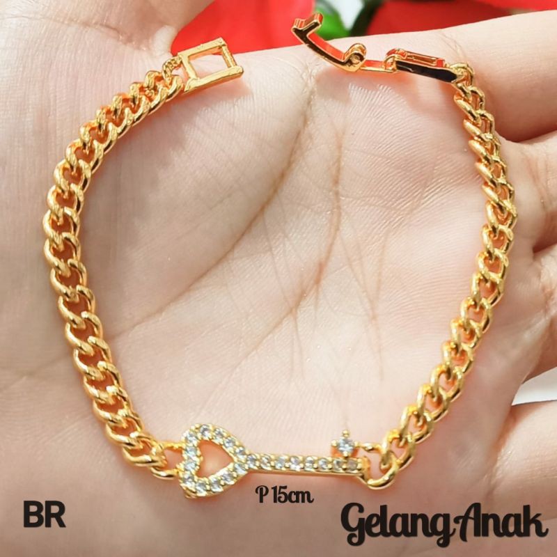 Gelang Anak Rantai Mata Varian motif Perhiasan Anak Gold (COD)