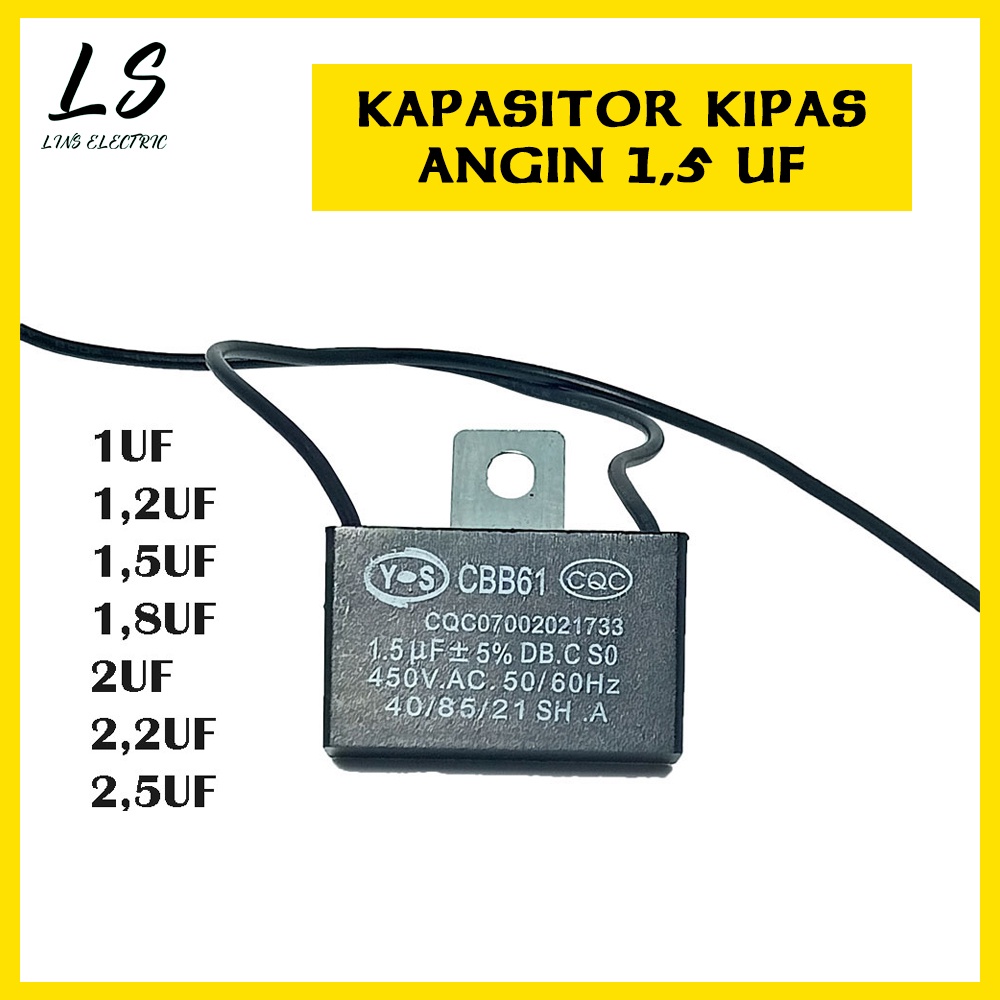 Kapasitor Kipas Angin Kotak (1,2uf/1,5uf/2,0uf/2,5uf/3,0uf/4uf/5uf)