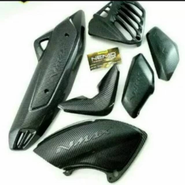 cover nmax 5 item all karbon / tameng knalpot nmax / tutup hawa nmax / cover stang nmax / cover nmax