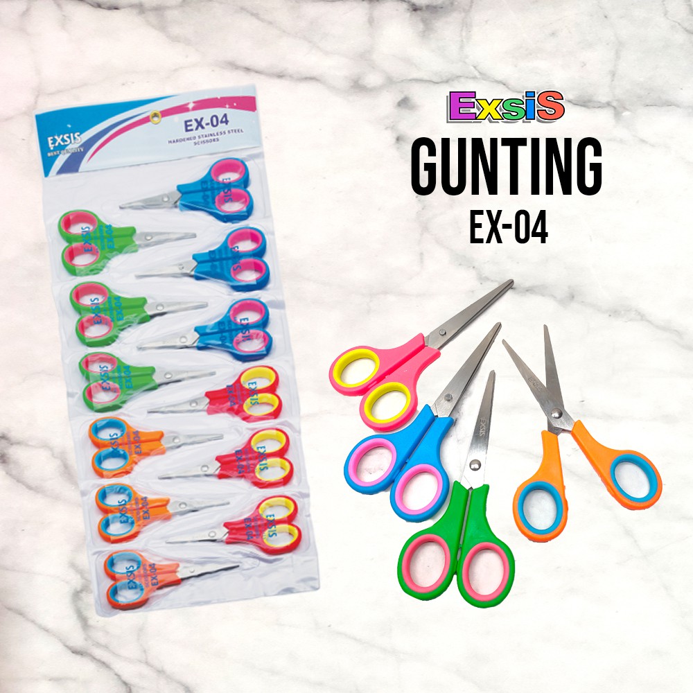 

12pcs Gunting / 1 renteng gunting PASTEL / Gunting PASTEL Exsis EX04 EX05 EX06 / atk grosir murah sekolah