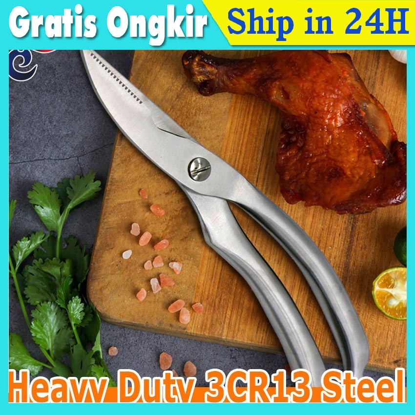 Pisau Gunting ORIGINAL Pemotong Tulang & Daging Ikan Ayam SAYUR  Otomatis Stainless Serbaguna KOREA