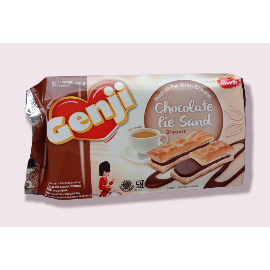 

MONDE GENJI CHOCOLATE PIE SAND BISCUIT 120 GR / BISKUIT PAI DENGAN KRIM COKELAT