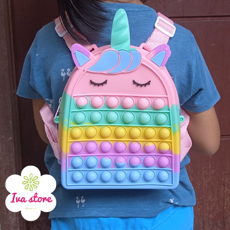 Tas Ransel Pop it Unicorn tas ransel anak paud Tk