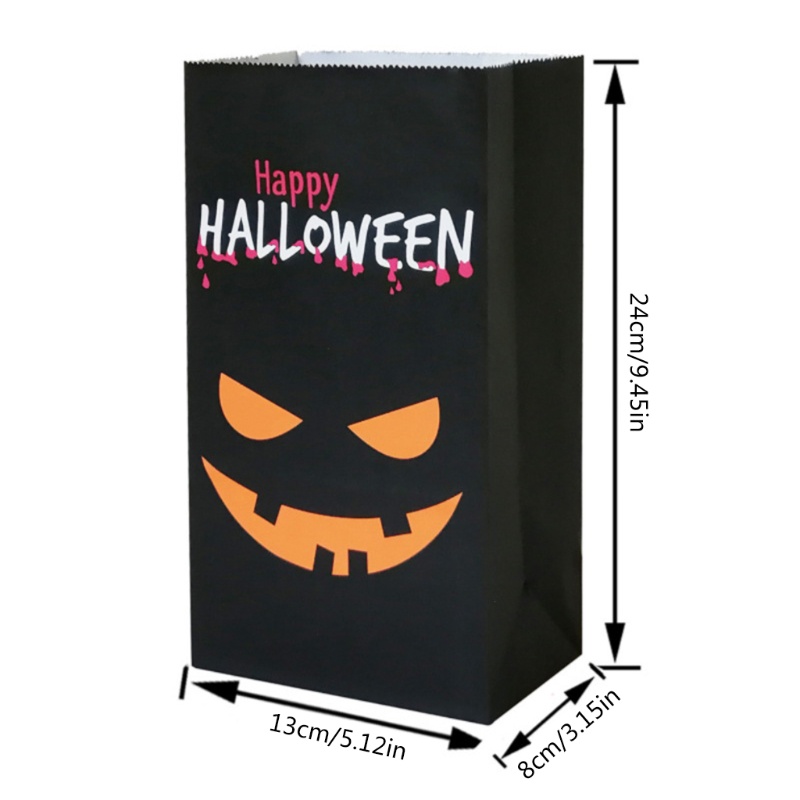 Tas Permen 24 Hari Motif Labu Hantu Tengkorak Laba-Laba Dengan Stiker Untuk Halloween Sa