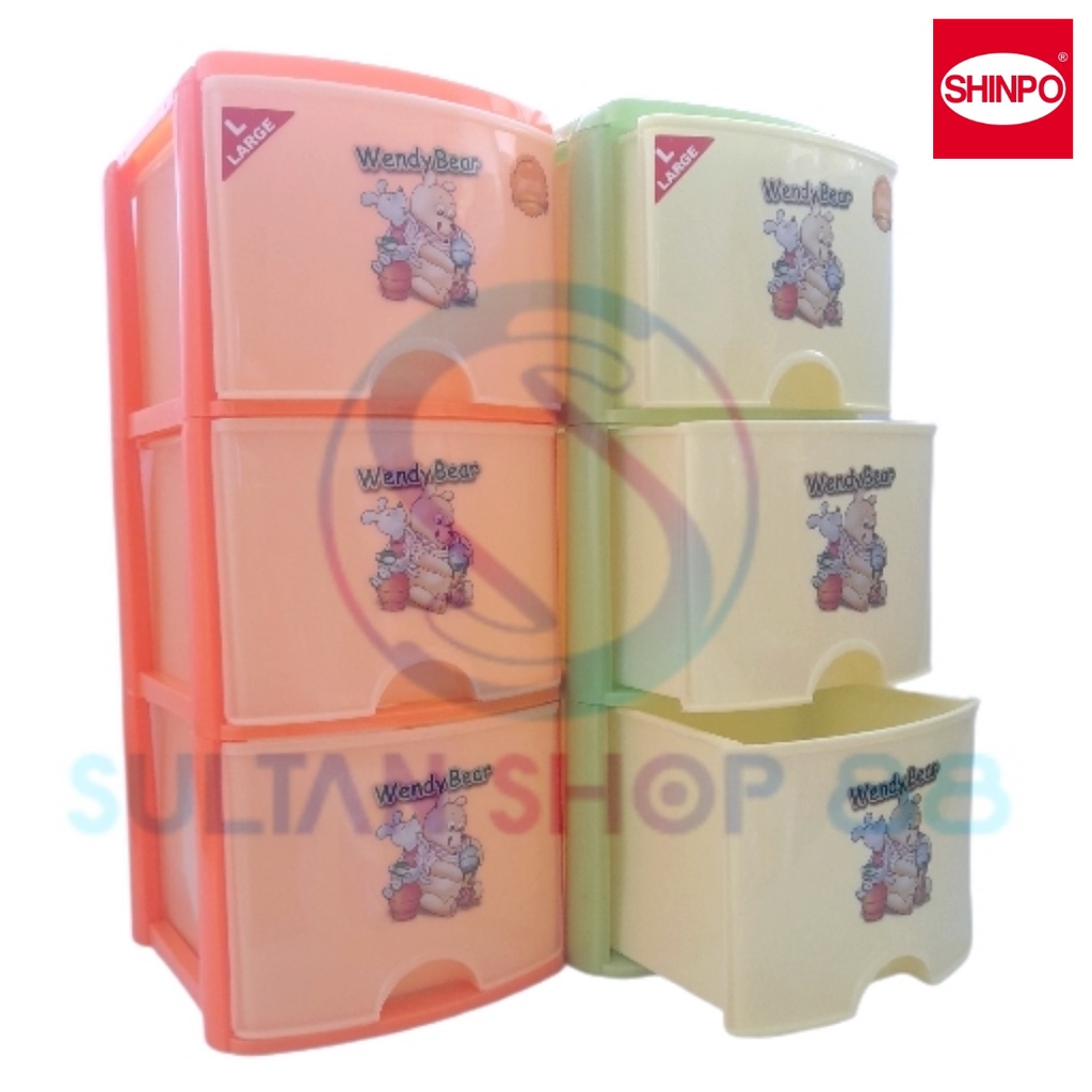 LACI SUSUN MINI PLASTIK 2 DAN 3 SLOT SHINPO RAK CONTAINER ELEGANT MINI DRAWER LACI SUSUN MINI UKURAN