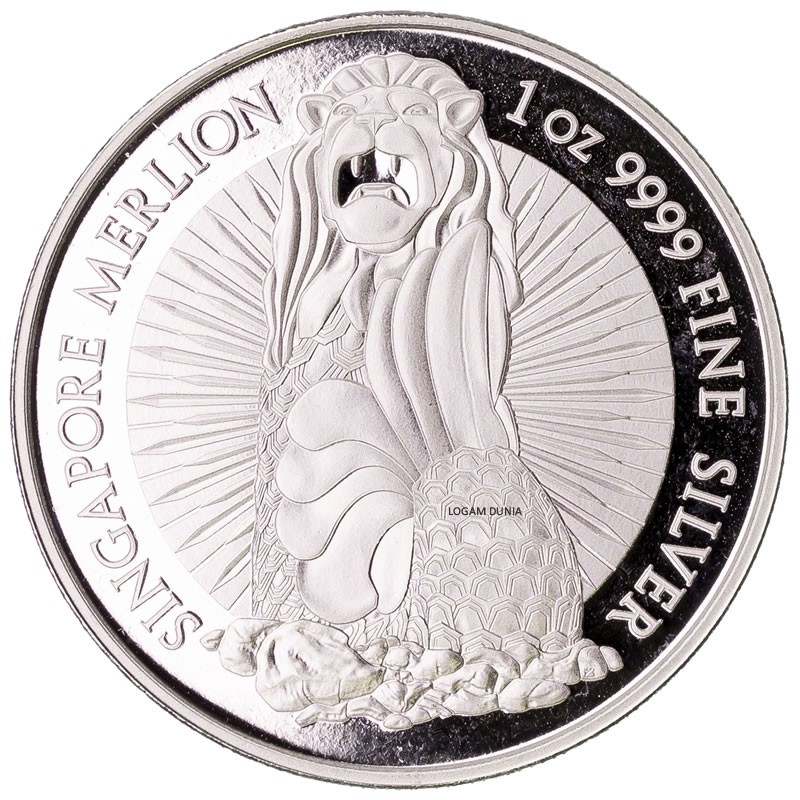 Koin Perak Singapore Merlion 1 oz Silver Coin