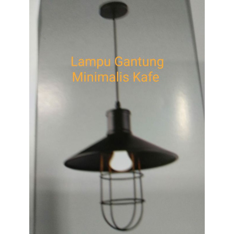 LAMPU GANTUNG KAP HITAM MINIMALIS KAFE A150