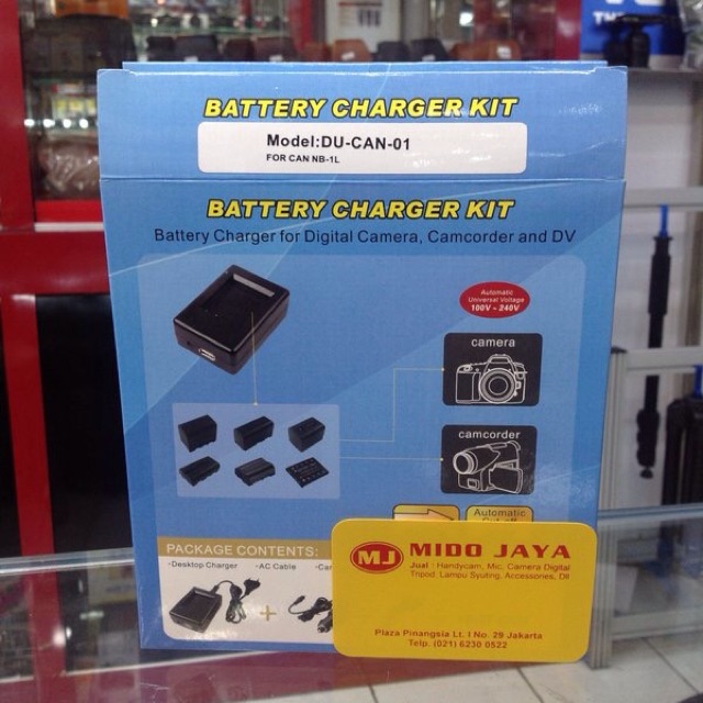 Charger Kit DU CAN 01 for baterai canon NB-1L dan NB-1LH