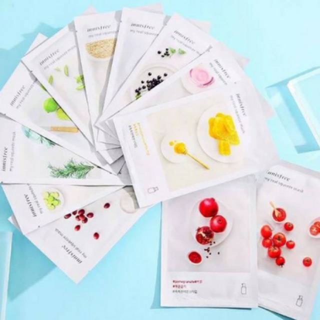 MASKER INNISFREE PROMO , INNISFREE MY REAL SQUEEZE SHEET MASK NEW PACKING ORI INISFREE ORIGINAL