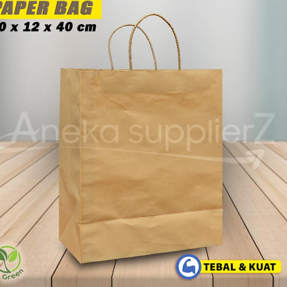 

Arrival Paper Bag Polos - Paper Bag Tali Kertas | 30x12x40 cm - COKLAT (20 pcs)