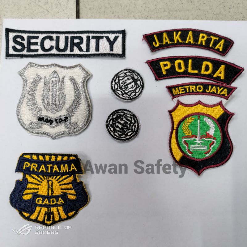 Bet Satpam Security Set Lengkap Bordir Komputer