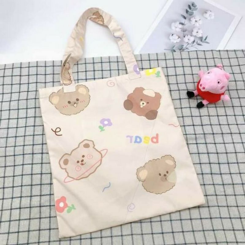 TOTE Head Bear Tas Sekolah Tas Bahu Tas Sablon