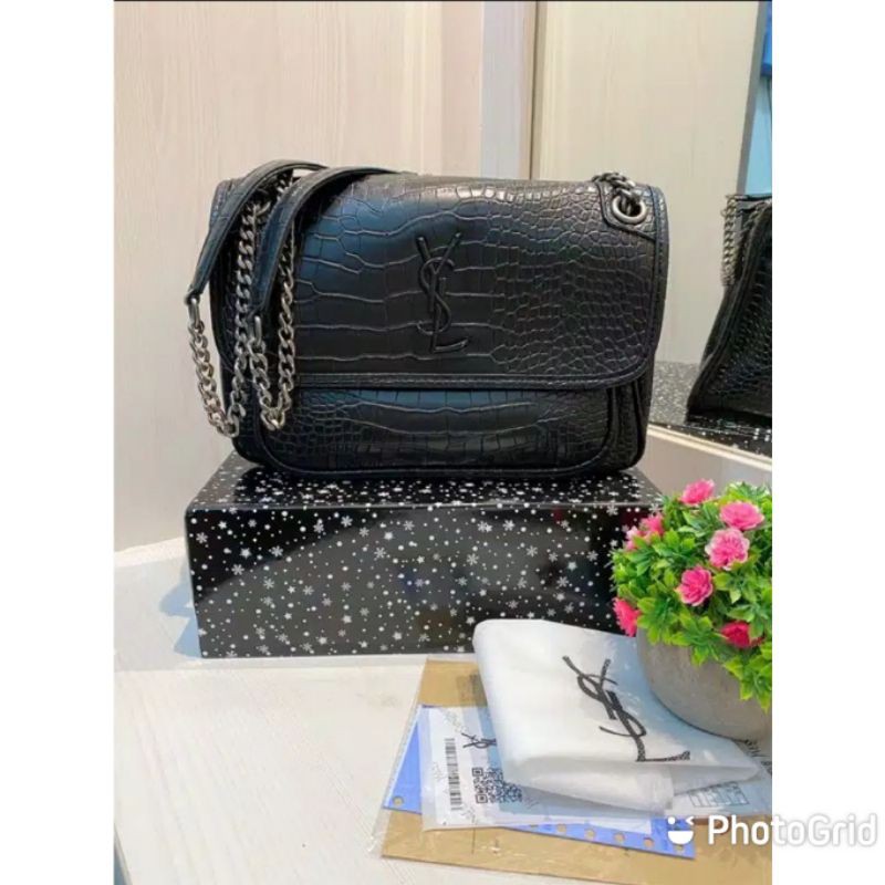 YSL NIKI 27CM CROCO FREE BOX