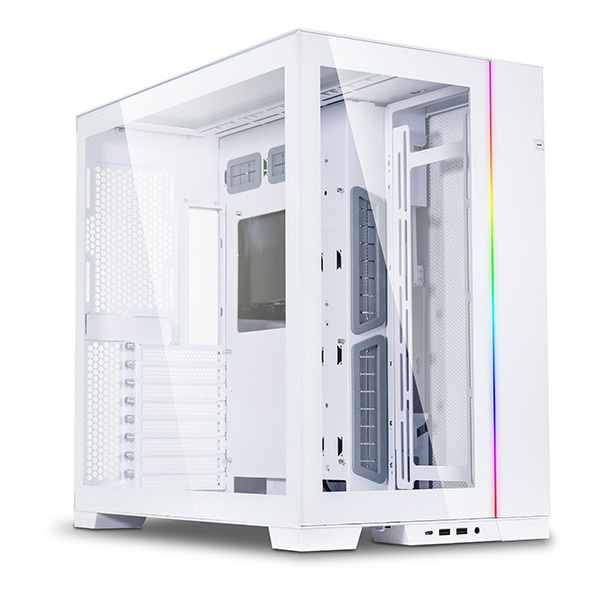 Casing LIAN LI O11 DYNAMIC EVO WHITE - TEMPERED GLASS FRONT &amp; LEFT