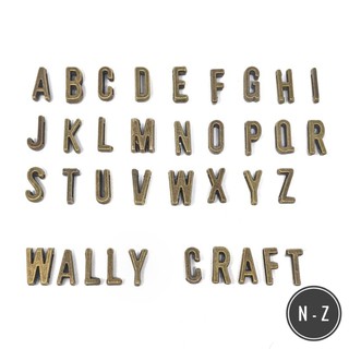 Image of Charm Huruf Alfabet Inisial N to Z untuk gelang kalung slide bronze - Alphabet Letter Charm nama