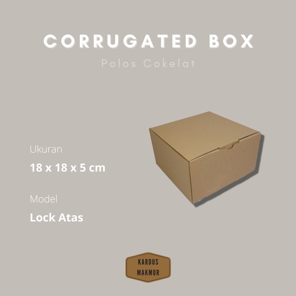 

uk 18x18x5cm , model kunci atas, kotak kardus / karton pizza die cut