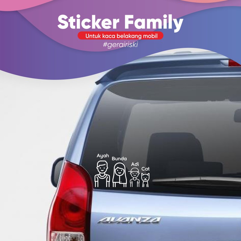 Sticker / Stiker Kaca Mobil Happy Family